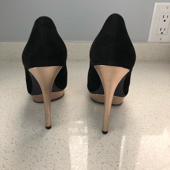 Rachel Roy suede black platform booties rose gold - Picture 7 of 8